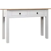 vidaXL Table console Blanc 110x40x72 cm Pin solide Gamme Panama