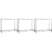 vidaXL Porte-pneus à 2 niveaux 3 pcs Argenté 110x40x110 cm Acier