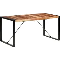 vidaXL Table de salle à manger 160x80x75 cm en bois massif avec finition palissandre