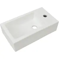 vidaXL Lavabo rectangulaire avec trou pour robinetterie céramique blanc 46x25,5x12 cm