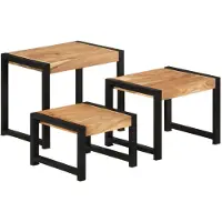vidaXL Tables gigognes 3 pcs Bois solide