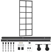 vidaXL Porte coulissante avec ferrure verre ESG & aluminium 76x205 cm