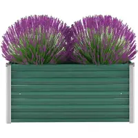 vidaXL Lit surélevé de jardin Acier galvanisé 100x40x45 cm Vert