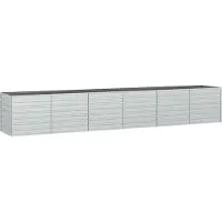 Shumee Parterre de jardin surélevé 480x80x77 cm Acier galvanisé argenté