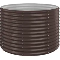 vidaXL Parterre surélevé Acier revêtu par poudre 100x100x68 cm Marron