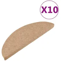 vidaXL Tapis d'escalier auto-adhésifs 10 pcs beige 65x22,5x3,5 cm