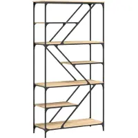 vidaXL Bibliothèque chêne sonoma 91x36x176 cm bois ingénierie et acier