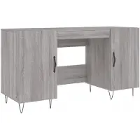 vidaXL Bureau Gris Sonoma 140x50x75 cm Bois composite