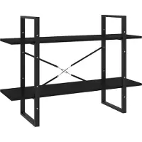 vidaXL Bibliothèque à 2 niveaux noir 100x30x70 cm bois d'ingénierie