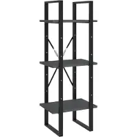 vidaXL Bibliothèque à 3 niveaux Gris 40x30x105 cm Bois de pin massif