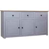 vidaXL Sideboard Gris 135x40x80 cm Pin Panama