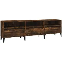 vidaXL Armoire TV chêne fumé 150x30x44,5 cm Bois composite