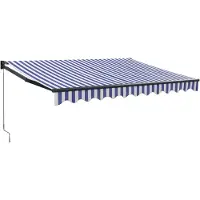 vidaXL Auvent rétractable Bleu et blanc 3x2,5 m Tissu et aluminium