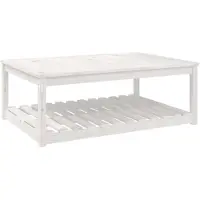 vidaXL Table de jardin blanche 121x82,5x45 cm pin massif