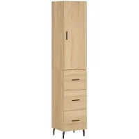 vidaXL Highboard chêne Sonoma 34,5x34x180 cm Matériau dérivé du bois