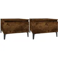 vidaXL Tables d'appoint 2 pcs Chêne fumé 50x46x35 cm Bois ingénierie