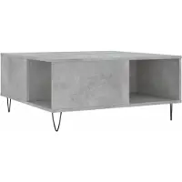 vidaXL Table basse gris béton 80x80x36,5 cm Bois composite