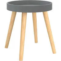vidaXL Table d'appoint Gris 38x38x40 cm Bois ingénierie et pin massif