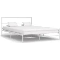 vidaXL Cadre de lit sans matelas blanc métal 140x200 cm