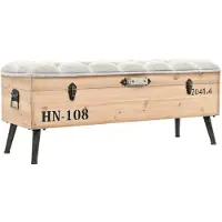 vidaXL Banc de rangement 110 cm Bois de sapin massif