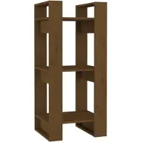 vidaXL Bibliothèque/Cloison Marron miel 41x35x91 cm Bois massif