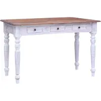 vidaXL Bureau avec tiroirs blanc 117x57x75 cm Vieux bois massif