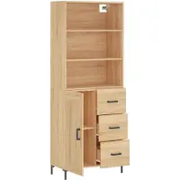 vidaXL Highboard chêne Sonoma 69,5x34x180 cm Matériau dérivé du bois