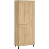 vidaXL Highboard chêne Sonoma 69,5x34x180 cm Matériau dérivé du bois