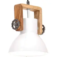 vidaXL Lampe suspendue style industriel 25 W Blanc Rond 19 cm E27