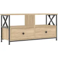 vidaXL Armoire TV Chêne Sonoma 90x33x45 cm Bois composite & fer