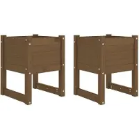 vidaXL Jardinières 2 pcs Marron miel 40x40x52,5 cm Bois massif de pin