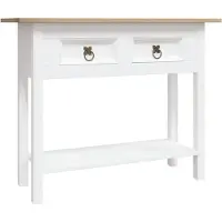 vidaXL Table console Gamme Corona Pin mexicain Blanc 90x34,5x73 cm