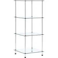 vidaXL Étagère 4 niveaux Transparent 40x40x100 cm Verre trempé