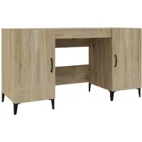 vidaXL Bureau Chêne Sonoma 140x50x75 cm Bois composite