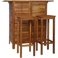 vidaXL Ensemble table de bar et chaises 3 pièces en acacia massif