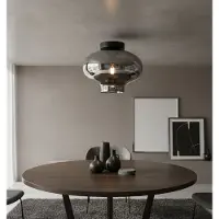 Artdelight Plafonnier Toronto avec verre en titane