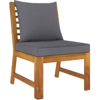 vidaXL Canapé central sectionnel avec coussin gris foncé Bois d'acacia