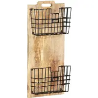 vidaXL Porte-revue mural 33x10x67 cm Bois de manguier solide brut