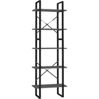 vidaXL Bibliothèque à 5 niveaux Gris 60x30x175 cm Bois ingénierie