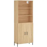 vidaXL Highboard chêne Sonoma 69,5x34x180 cm Matériau dérivé du bois