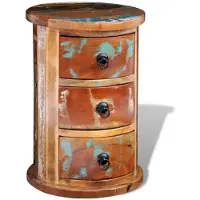 vidaXL Armoire avec 3 tiroirs Bois de récupération massif