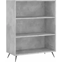 vidaXL Bibliothèque gris béton 69,5x32,5x90 cm bois d'ingénierie