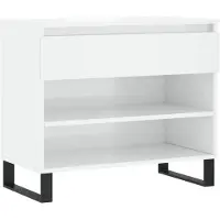 vidaXL Armoire à chaussure Blanc brillant 70x36x60 cm Bois ingénierie