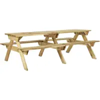 vidaXL Table de pique-nique avec bancs 220 x 122 x 72 cm en bois de pin imprégné