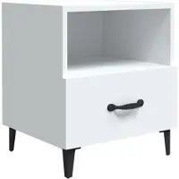 vidaXL Table de chevet Blanc Bois d'ingénierie