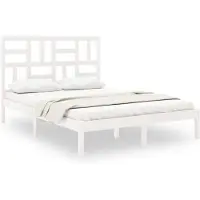 vidaXL Lit en bois massif blanc 140x200 cm