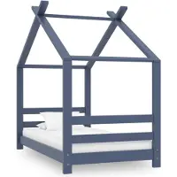 vidaXL Sommier de lit pour enfants Gris Pin massif 70x140 cm