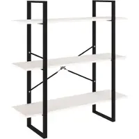 vidaXL Bibliothèque à 3 niveaux Blanc 100x30x105 cm Bois de pin massif
