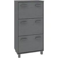 vidaXL Armoire à chaussures HAMAR Gris foncé 59,5x35x117 cm Pin massif