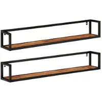 vidaXL Étagères murales 2 pcs 110x17x17 cm bois massif d'acacia et fer